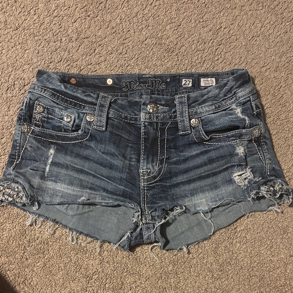 Miss Me Women's Jean Shorts - Dark Blue - Picture 1 of 4